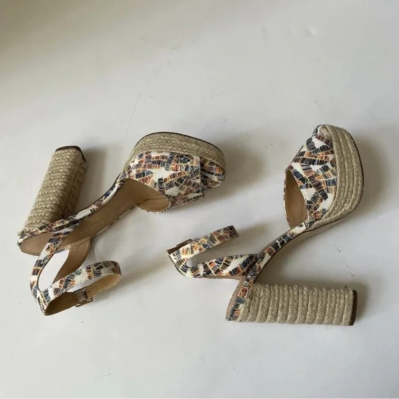 Gibson Latimer Luciana Multicolor Espadrille Platform Heels Sandals - Picture 3 of 11